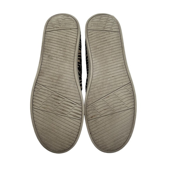 Toms Cream Brown Zebra Striped Calf Hair Loafers Size 8 Women’s - Picture 10 of 10